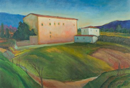 Marcello Lucarelli Paesaggio, 1967 Olio su cartone, cm. 45x65 Firma e data in...