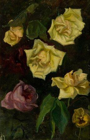 Anonimo Studio di fiori, 1903 Olio su tavola, cm. 38x25 Sul verso: titolo e...