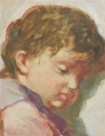 Ennio Cocchi Bambino Olio su tavola, cm. 29x22 Firmato in basso a sinistra.