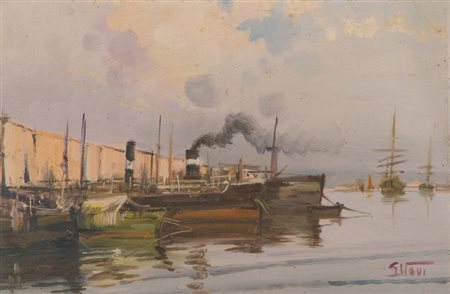 G. Novi Navi Olio su tavola, cm. 19x29 Firmato in basso a destra.