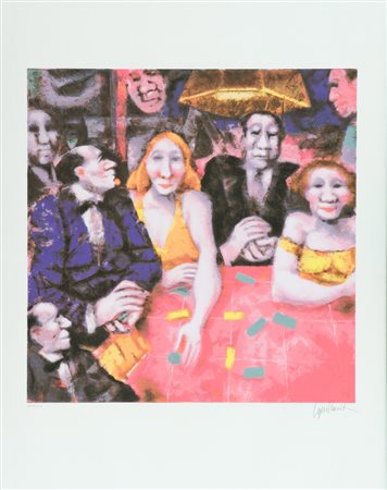 Remo Squillantini Figure Litografia su carta, cm. 80x59, es. XXIX/LX Firma in...