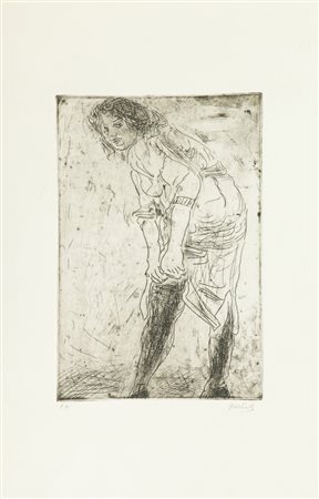 Quinto Martini Figura femminile Acquaforte di cm. 29,5x20, su carta di cm....