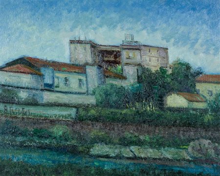 Gino Brogi Paesaggio Olio su tavola, cm. 40x50 Firmato sul lato sinistro.