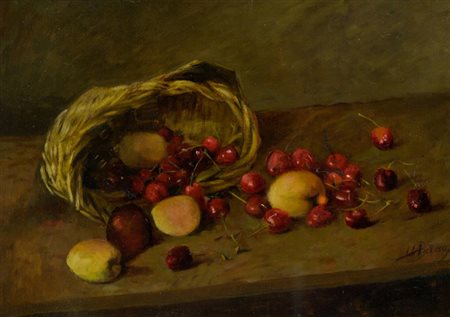 Alfredo Pieracci Frutta Olio su tavola, cm. 33x46 Firmato in basso a destra.