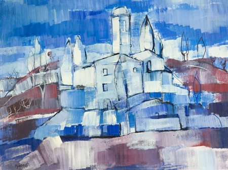 Rino Giacomelli Domenica a Martignana, 1973 Olio su tela, cm. 60x80 Firmato...