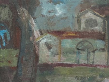 Antonio Barberi Paesaggio Olio su cartone, cm. 15x19 Firmato in baso a destra.