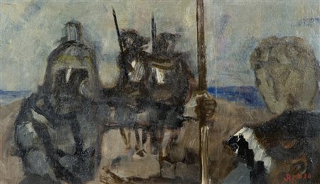 Renzo Grazzini Senza titolo Olio su tavola, cm. 27x46 Firmato in basso a destra.