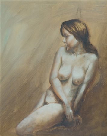 Anonimo Nudo Tecnica mista su tavola, cm. 50x40