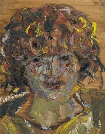 Silvio Loffredo Volto Olio su tavola, cm. 33,5x26 Firmato in basso a...