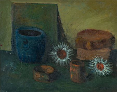 Gino Brogi Natura morta Olio su tela, cm. 40x50 Firmato in basso a destra.