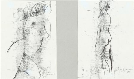 Giuliana Lazzerini Dittico, 1970 Due tecniche miste su carta, ciascuna di cm....