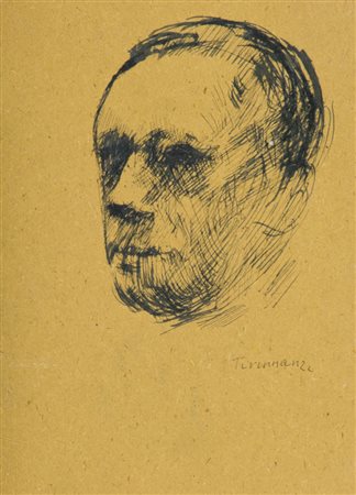 Nino Tirinnanzi Volto China su cartone, cm. 25,5x18,5 Firmato in basso a destra.