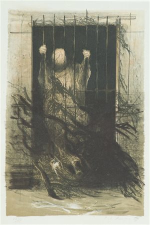 Pietro Annigoni Il prigioniero Litografia su carta, cm. 54x38, es. 263/575...
