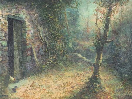 Ivo Cerrai Rustico, Garfagnana, 1974 Olio su tela, cm. 60x80 Firmato in basso...