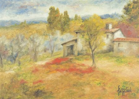 Gianfranco Frezzolini Paesaggio Olio su tela, cm. 50x70 Firmato in basso a...