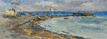 Federico Cresci Marina Olio su cartone, cm. 10x25 Sul verso: firma.