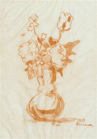 Felice Carena Vaso di fiori, 1959 China acquerellata su carta, cm. 30x21 La...