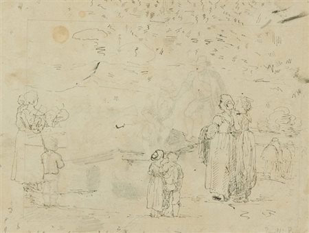 Bartolomeo Pinelli Romano Figure China e lapis su carta, cm. 16x21 La carta...