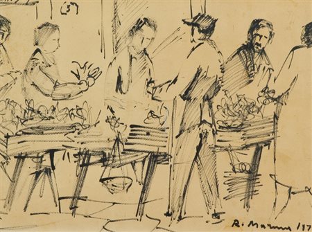 Rodolfo Marma Figure, 1979 China su carta, cm. 30x40 La carta presenta lievi...