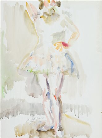 Silvio Loffredo Ballerina Acquerello su carta, cm. 64x48 Firmato in basso a...