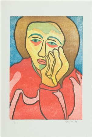 Giuseppe Serafini Figura, 1978 Litografia su carta, cm. 70x49, es. 62/100...