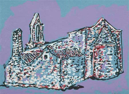 Piero Gauli Cattedrale Litografia su carta, cm. 50x70, es. 84/100 Firma in...