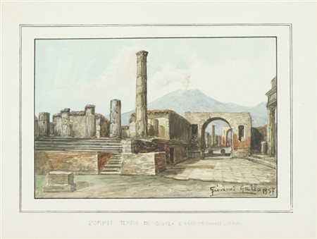 Giovanni Gallo Tempio di Giove e Arco trionfale di Nerone, Pompei, 1957...