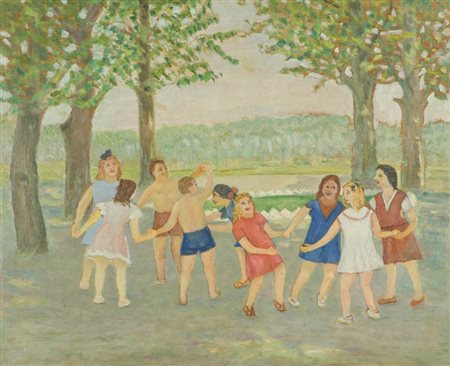 Anonimo Girotondo Olio su faesite, cm. 47x57