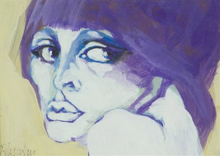 Natale Filannino Volto Olio su faesite, cm. 18x24 Firmato in basso a sinistra.