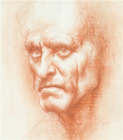 Gioacchino Nicolini Volto, 1943 Sanguigna su carta, cm. 31x28 Firma e data in...