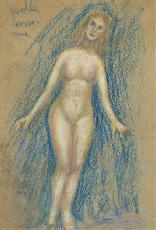 Guido Borgianni Lotto unico di due Opere - "Nudo", Pastelli policromi su...