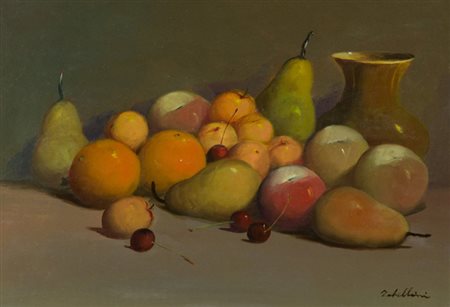 Giacomo Tabellini Natura morta Olio su tavola, cm. 35x50 Firmato in basso a...