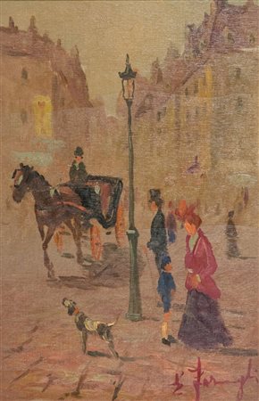 Ennio Formigli Lotto unico di due Opere - "Carrozza", Olio su tavola, cm....