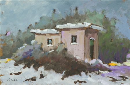 Walter Sabatelli Paesaggio Olio su tavola, cm. 20x30 Firmato in basso a...