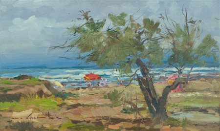 Masaniello Luschi Tamerici, 1981 Olio su tavola, cm. 25,5x41,5 Firmato in...