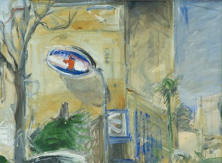 Folco Chiti Batelli Città, 1980 Olio su cartone, cm. 38,5x52 Firma e data in...