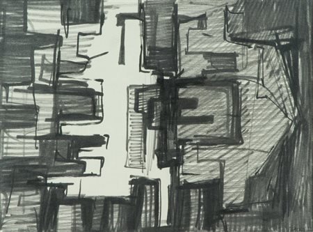 Gualtiero Nativi Senza titolo, 1956 Matita grassa su carta intelata, cm....