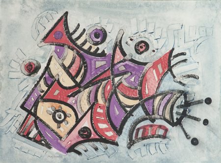 Umberto Mastroianni Senza titolo, 1975 Rilievo e tecnica mista su cartoncino,...