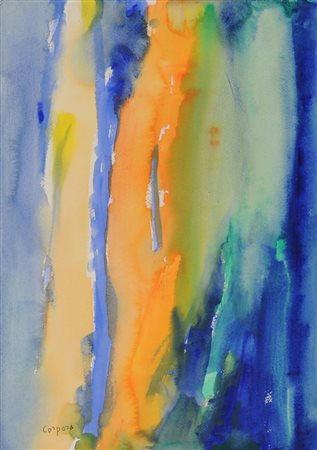 Antonio Corpora Viaggio in Oriente, 2000 Acquerello su carta, cm. 51x36...