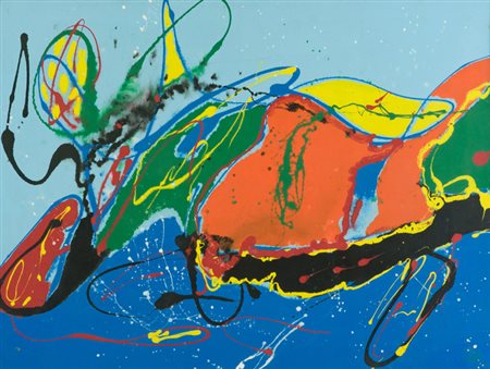 Antonio Fortun Composition I, 1975 Tecnica mista su tela, cm. 60x80 Sul...