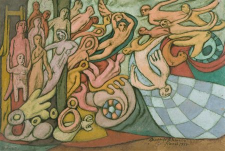 Armando Palamaro Verso l'alto, 1977 Olio su tela, cm. 61x90,5 La tela...