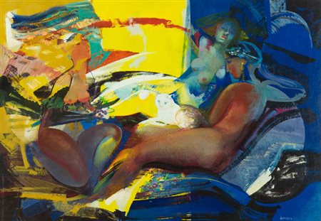 Elena Gumirato Nudi, 1995 Olio su tela, cm. 70x100 Firmato in basso a destra....