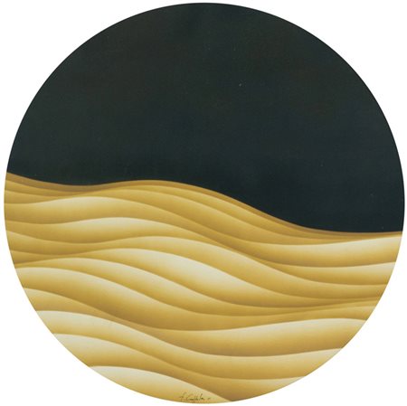 Ferdinando Coppola Dune, 2010 Aerografo su cartone, diametro cm. 51,5 Firmato...