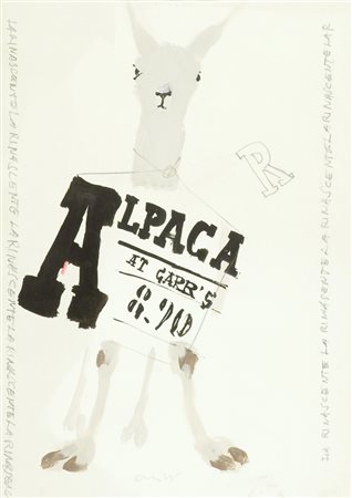 Rodolfo Aricò Alpaca Tecnica mista su carta, cm. 65x47 Firmato in basso al...