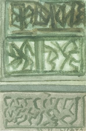 Riccardo Licata Senza titolo, 1982 - 1983 Tecnica mista su carta a mano, cm....