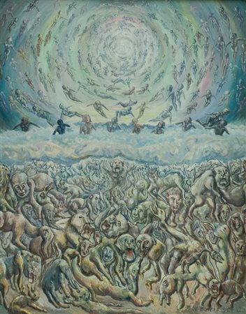 Ezzelino De Zottis I sogni, spirito e materia, 1964 Tecnica mista su tela,...