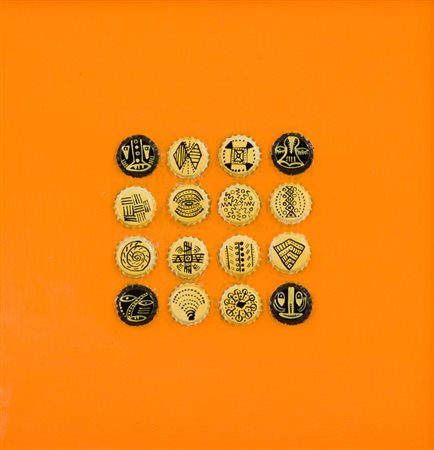 Margaret Majo Corner, 2008 Accumulazione e acrilico su tavola, cm. 36x36 Sul...