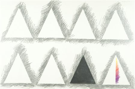 Concetto Pozzati Segnaletica, 1968 Pastelli e specchio su cartoncino, cm....