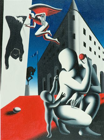 Mark Kostabi Hand painting, 2009 Olio su tela, cm. 60x45 Firma e data in...