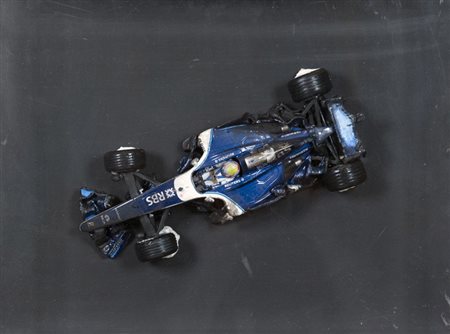 Bernard Aubertin Auto, 2010 Modellino bruciato su tavola, cm. 30x40, in teca...